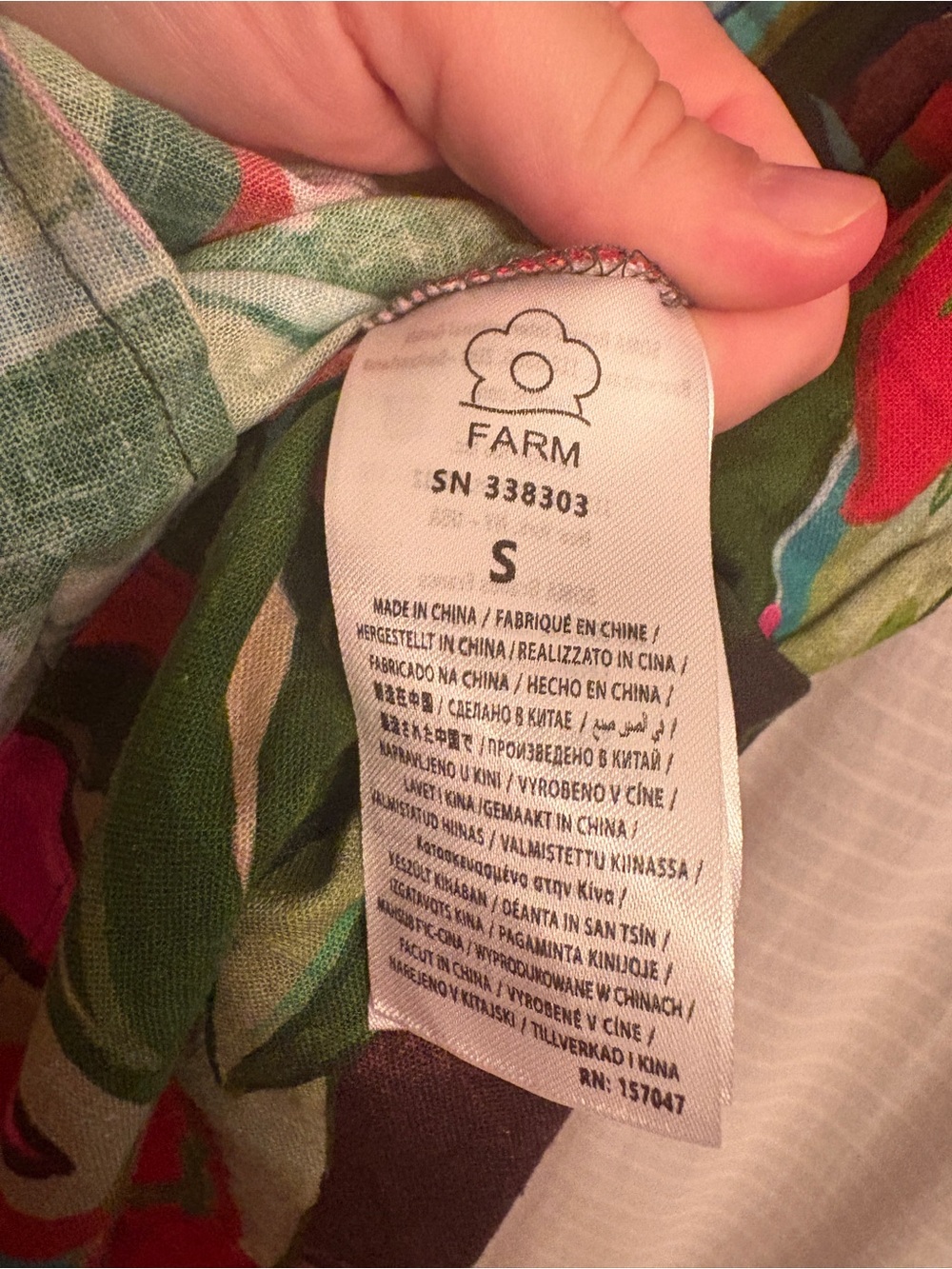 FARM RIO Jardin De Reve Linen Blend Romper Size Small Pink Green Multicolor NWT - Picture 7 of 7